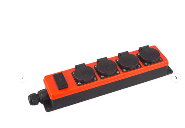 WIRE SOCKET 006   16A European Socket Power Strip with USB Outlet & Schuko Socket IP44 Weatherproof Extension Lead TB02U